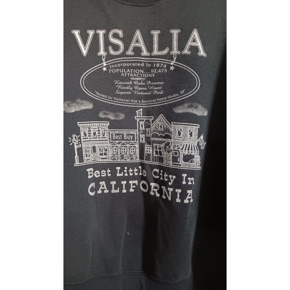 Fruit of the Loom Black Large Fleece USA Vintage Viscalia California Sweatshirt - Picture 2 of 5